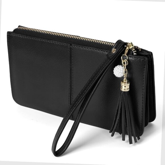 ❤️ Leather Wristlet Clutch for Women Ultra-Slim Ladies Credit Card Holder Wallet - Picture 9 of 9